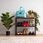 IRIS USA 3-Tier Shoe Rack, Up to 6 Pairs, Shoe Bench for Front Door Entrance, Entryway, Mudroom Bench, Shoe Organizer for Closet, Shoe Storage Shelf, Modern Wood and Metal Shoe Rack Bench - Image 3