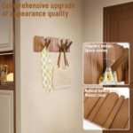 Wall Coat Rack for Entryway: Wooden Modern Heavy Duty 6 Hooks Retractable Wall Mounted for Small Spaces Hallway Bathroom Bedroom for Hanging Jacket Towel Backpack Bag - Image 4