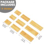 SpaceAid Bamboo Drawer Dividers Inserts, 3 Sizes, 9 Pack - Image 4
