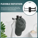 Suyar Matte Black Double Towel Hook, SUS304 Stainless Steel Bathroom Robe Coat Hook with 2 Swivel Arms, Rotating Towel Holder for Kitchen RV Storage, Wall Mounted - Image 5