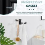 Suyar Matte Black Double Towel Hook, SUS304 Stainless Steel Bathroom Robe Coat Hook with 2 Swivel Arms, Rotating Towel Holder for Kitchen RV Storage, Wall Mounted - Image 7