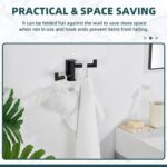 Suyar Matte Black Double Towel Hook, SUS304 Stainless Steel Bathroom Robe Coat Hook with 2 Swivel Arms, Rotating Towel Holder for Kitchen RV Storage, Wall Mounted - Image 8