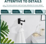 Suyar Matte Black Double Towel Hook, SUS304 Stainless Steel Bathroom Robe Coat Hook with 2 Swivel Arms, Rotating Towel Holder for Kitchen RV Storage, Wall Mounted - Image 9