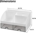 VITVITI Toothbrush Holders for Bathrooms Countertop, 5 Slots Toothpaste Bathroom Counter Sink Organizer with Drawers, Plastic Bathroom Organizer for Vanity/Makeup/Office White - Image 7
