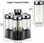 TINMIX Revolving Spice Rack Organizer, Rotating Seasoning Holder Shelf with 5 Large 200ml Glass Jars for Kitchen Countertop Cabinet - Image 5