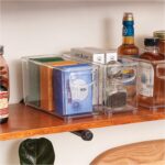 iDesign Slim Clear Plastic Stackable Storage Bin, Tall Narrow Organizer for Kitchen or Pantry, 4-Pack - Image 4