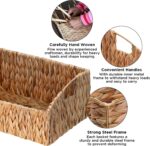 Ollieroo Rattan Storage Baskets, Handwoven Wicker Storage Bins with Built-in Handles, Storage Container Baskets for Shelves, Bedroom, Bathroom, Laundry Room or Kitchen(Natural) - Image 4