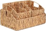Ollieroo Rattan Storage Baskets, Handwoven Wicker Storage Bins with Built-in Handles, Storage Container Baskets for Shelves, Bedroom, Bathroom, Laundry Room or Kitchen(Natural) - Image 6