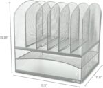 Safco Onyx Desk Organizer with 6 Vertical & 2 Horizontal Trays, File Organizer for Home, Office, Classroom & More, Steel Mesh Construction - Image 3