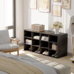 Garden 4 you Shoe Storage Bench, Cubby Shoe Rack with 12 Cubbies, 3-Tier Wood Shoe Rack Organizer, Shoe Organizer Cabinet for Entryway, Hallway, Closet and Garage, Black - Image 6