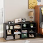 Garden 4 you Shoe Storage Bench, Cubby Shoe Rack with 12 Cubbies, 3-Tier Wood Shoe Rack Organizer, Shoe Organizer Cabinet for Entryway, Hallway, Closet and Garage, Black - Image 8
