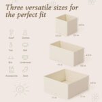 Criusia Drawer Organizer 18-Piece Set, Dresser Organizer for Baby Clothes, Foldable Closet Storage & Drawer Dividers for Underwear, Socks, Nursery (Beige) - Image 3