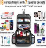 VENTURE 4TH Hanging Travel Toiletry Bag for Women & Men – Large Toiletry Organizer with 18 Compartments, Removable TSA Pouch, Travel Wash Bag for Toiletries, Makeup & Shaving Kit (Shadow Gray) - Image 4
