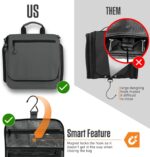 VENTURE 4TH Hanging Travel Toiletry Bag for Women & Men – Large Toiletry Organizer with 18 Compartments, Removable TSA Pouch, Travel Wash Bag for Toiletries, Makeup & Shaving Kit (Shadow Gray) - Image 5