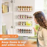 Spice Rack wall mounted 4 Pack, Space-Saving Spice Organizer for Spice Jars and Seasonings,Screw or Adhesive Hanging Spice Rack Organizer for Your Kitchen Cabinet,or Pantry Door,White - Image 3