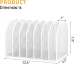 Metal 7 Section File Folder Organizer for Desk | Vertical Office File Holder | Heavy-Duty Mesh Document Sorter for Books, Binders, Laptops | Desk Organizer,7 Sections White - Image 6