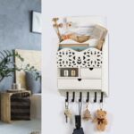 3-Slot Mail Sorter Organizer Wall Mount with 6 Hooks, Key Holder for Wall Decorative with 2 Drawer, Key Rack Hanger for Home Coat/Letter/Magazines/Dog Leash/Entryway/Room Decor - Image 5