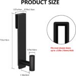 PMMASTO Shower Door Hooks, (7.5 Inch) Extended Towel Hooks for Bathroom Frameless Glass Shower Door, Stainless Steel Heavy Duty Hooks for Hanger Robe,Towel (Black ''T'' Shape 2 Pack) - Image 3