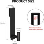 PMMASTO Shower Door Hooks, (7.5 Inch) Extended Towel Hooks for Bathroom Frameless Glass Shower Door, Stainless Steel Heavy Duty Hooks for Hanger Robe,Towel (Black ''T'' Shape 2 Pack) - Image 4