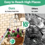 Clothes Hook Pole, High Reach Garment Hook for Hanging Clothes Light and Plants Extendable from 35" to 50" Made of Stainless Steel Tube with Sponge Handle(1) - Image 5