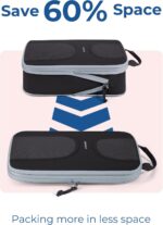 BAGSMART Compression Packing Cubes, 6 Set Packing Cubes for Suitcases, Lightweight Suitcases Organizers Bag Set & Compression Travel Cubes, Travel Essentials Packing Organizers Black - Image 3