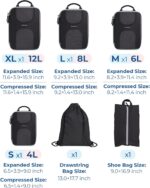 BAGSMART Compression Packing Cubes, 6 Set Packing Cubes for Suitcases, Lightweight Suitcases Organizers Bag Set & Compression Travel Cubes, Travel Essentials Packing Organizers Black - Image 6