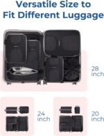 BAGSMART Compression Packing Cubes, 6 Set Packing Cubes for Suitcases, Lightweight Suitcases Organizers Bag Set & Compression Travel Cubes, Travel Essentials Packing Organizers Black - Image 7