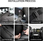 JEYODA Car Handbag Holder Between Seats Suede Large Capacity Car Purse Holder Automotive Consoles & Organizers for Document Phone Storage Car Organizer(1925-style 2 black) - Image 4