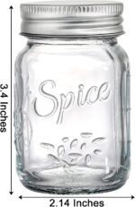 Coloch 30 Pack 4 Oz Glass Mason Spice Jar with Shaker Lids& Labels, Empty Spice Bottle with Airtight Metal Caps and Collapsible Funnel for Herbs & Spices - Image 3
