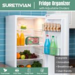 Freezer Organizer 12” Visible Fridge Organizer Rack with Removable Dividers and Handles, Freely Adjustable, Fits Refrigerator Frozen Meals, Lunch Meat Box, Cheeses (Black) - Image 3