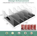 Freezer Organizer 12” Visible Fridge Organizer Rack with Removable Dividers and Handles, Freely Adjustable, Fits Refrigerator Frozen Meals, Lunch Meat Box, Cheeses (Black) - Image 4