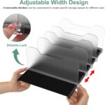 Freezer Organizer 12” Visible Fridge Organizer Rack with Removable Dividers and Handles, Freely Adjustable, Fits Refrigerator Frozen Meals, Lunch Meat Box, Cheeses (Black) - Image 5