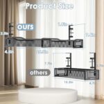 Cable Management, 25'' Cable Management Under Desk No Drill, Metal Cord Organizer with Clamp for Standing Desk, Cable Organizer for Home Office, Black - Image 3