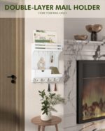 Rebee Vision Decorative Key Holder Wall Mount for Home Decor - Stylish Mail Organizer with 9 Key Hooks and Mini Drawer Organizer for Apartment Essentials - Room Decor Aesthetic (White) - Image 3