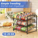 Simple Trending Can Rack Organizer, Stackable Can Storage Dispenser Holds up to 36 Cans for Kitchen Cabinet or Pantry, Black - Image 3