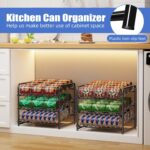 Simple Trending Can Rack Organizer, Stackable Can Storage Dispenser Holds up to 36 Cans for Kitchen Cabinet or Pantry, Black - Image 4