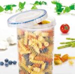 LOCK & LOCK Easy Essentials Twist Food Storage lids/Airtight containers, BPA Free, Tall-44 oz-for Pasta, Clear - Image 3