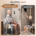 DELLAN Hanging Shower Caddy, Shower Rack with Hooks for Shower & Bath Chair, Bathroom Shower Basket for Elderly, Pregnant, Handicap, Patient - Image 3