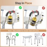 DELLAN Hanging Shower Caddy, Shower Rack with Hooks for Shower & Bath Chair, Bathroom Shower Basket for Elderly, Pregnant, Handicap, Patient - Image 4