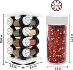 Orii Spice Rack 16 Jar Set White Filled with Spices - Rotating Standing Rack Shelf Holder & Countertop Spice Rack Tower Organizer for Kitchen Spices - Image 3