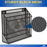 1InTheOffice 3 Tiers File Folder Organizer, Desk Sorter, Black Mesh Organizer - Image 4