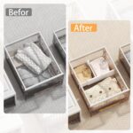 REBECAT 5 Pack Drawer Dividers for Clothes Adjustable Drawer Dividers 4" High Expandable from 15"-21" for Dresser Baby Clothes Bathroom,Bedroom Kitchen and Office Storage，White - Image 4