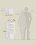 VASAGLE Storage Cabinet, Storage Organizer Rack Stand for Bathroom, Living Room, Bedroom, Multifunctional Corner Unit, 2 Drawers, 35 Inches in Height, White UBBC42WT - Image 4