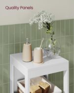 VASAGLE Storage Cabinet, Storage Organizer Rack Stand for Bathroom, Living Room, Bedroom, Multifunctional Corner Unit, 2 Drawers, 35 Inches in Height, White UBBC42WT - Image 5