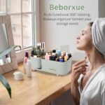 Beborxue 360° Rotating Makeup Organizer for Vanity with Drawers, Large Capacity Cosmetic Display Case, skincare organizer, Cosmetic Organizer for Lipstick, Skincare, Brushes, Eyeshadow, (Green) - Image 6
