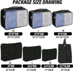 7 Set Packing Cubes Travel Luggage Organizers for Suitcase Travel Accessories with Shoe Bag for Women Girls Aesthetic Cute-Black Leopard Cheetah Pattern - Image 4