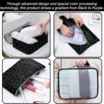 7 Set Packing Cubes Travel Luggage Organizers for Suitcase Travel Accessories with Shoe Bag for Women Girls Aesthetic Cute-Black Leopard Cheetah Pattern - Image 5