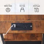 HOOBRO End Table with Charging Station, Narrow Side Table, Nightstand with 2 Non-Woven Drawers, Slim Sofa Side Table, for Small Spaces, Living Room, Bedroom, Rustic Brown and Black BF486UBZ01 - Image 8