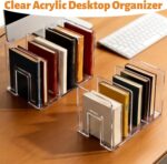 4 PCS Plastic Book Organizer, 3-Section Desktop File Sorter, Longer Thicker Divided Holders for Books, Envelopes, Notebooks, Bags, Handbags, Purses - Image 6