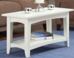 Alaterre Furniture Shaker Cottage Bench with Shelf, Ivory - Image 3